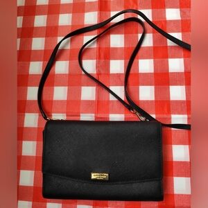 Kate Spade Laurel Way Winni Leather Crossbody Clutch Wallet Purse Bag Black